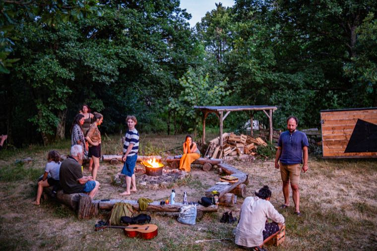 Evening gathering around the fire